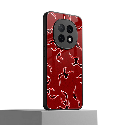 Lil Flames Black Red oppo f29 pro 5g mobile cover | shockproof glass phone case