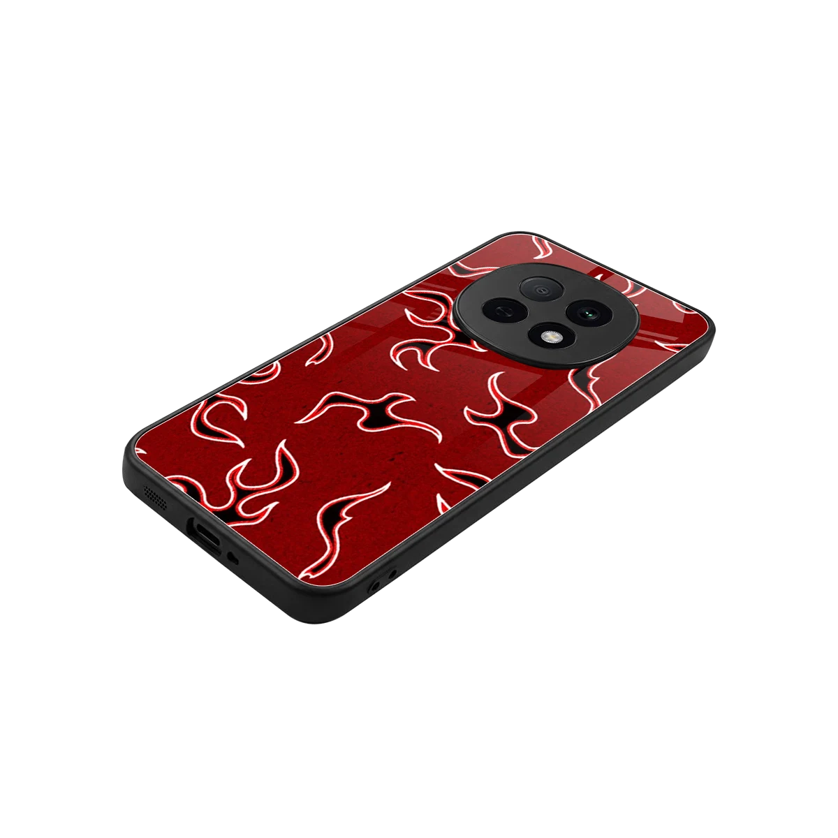 Lil Flames Black Red stylish phone case for oppo f29 pro 5g | glossy glass and slim fit