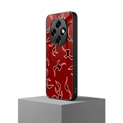 Lil Flames Black Red oppo f31 pro 5g mobile cover | shockproof glass phone case