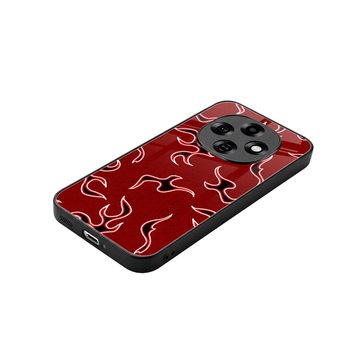 Lil Flames Black Red stylish phone case for oppo f31 pro 5g | glossy glass and slim fit