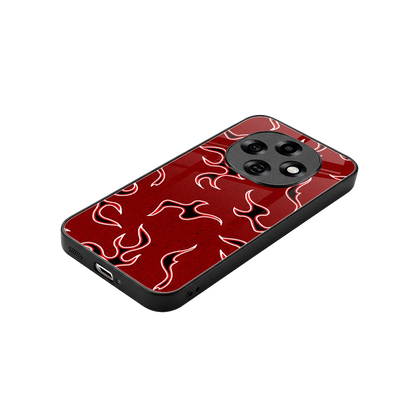 Lil Flames Black Red stylish phone case for oppo f31 pro 5g | glossy glass and slim fit