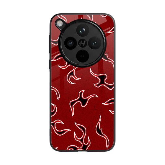 Lil Flames Black Red back phone cover | glass case for oppo find x8