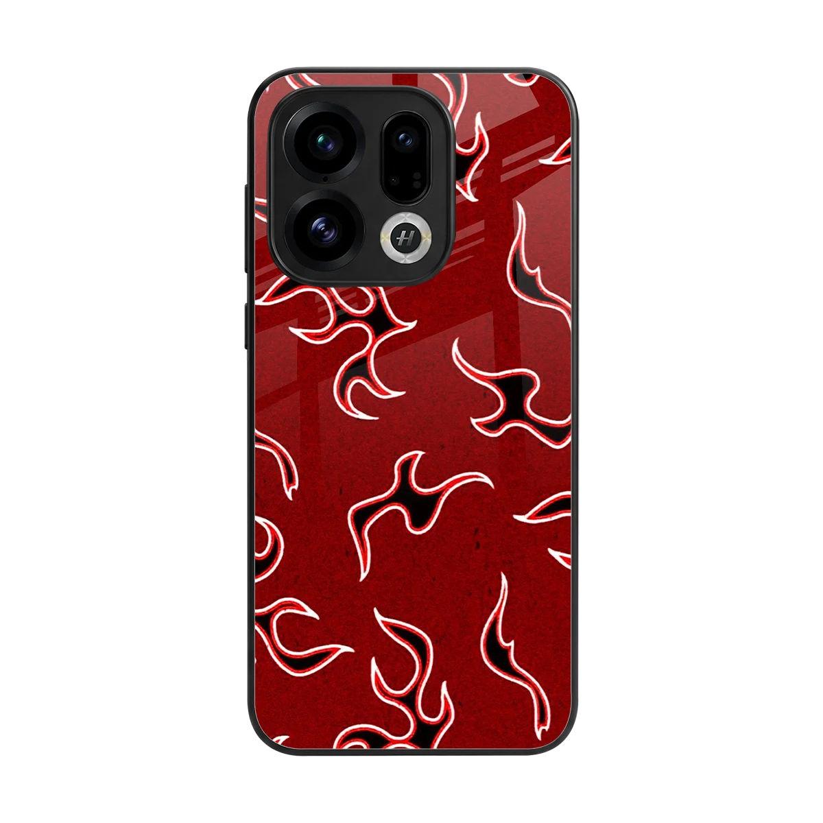 Lil Flames Black Red back phone cover | glass case for oppo find x9