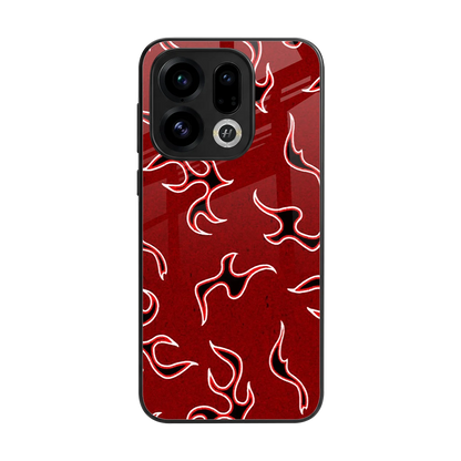 Lil Flames Black Red back phone cover | glass case for oppo find x9