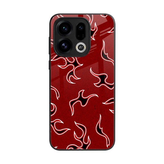 Lil Flames Black Red back phone cover | glass case for oppo find x9