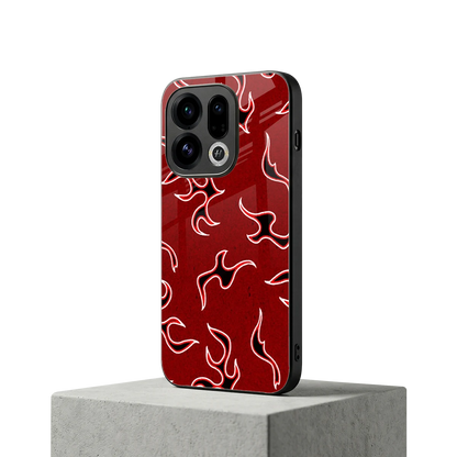 Lil Flames Black Red oppo find x9 mobile cover | shockproof glass phone case