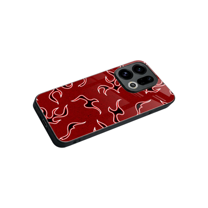 Lil Flames Black Red stylish phone case for oppo find x9 | glossy glass and slim fit