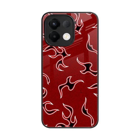Lil Flames Black Red back phone cover | glass case for oppo k13 5g