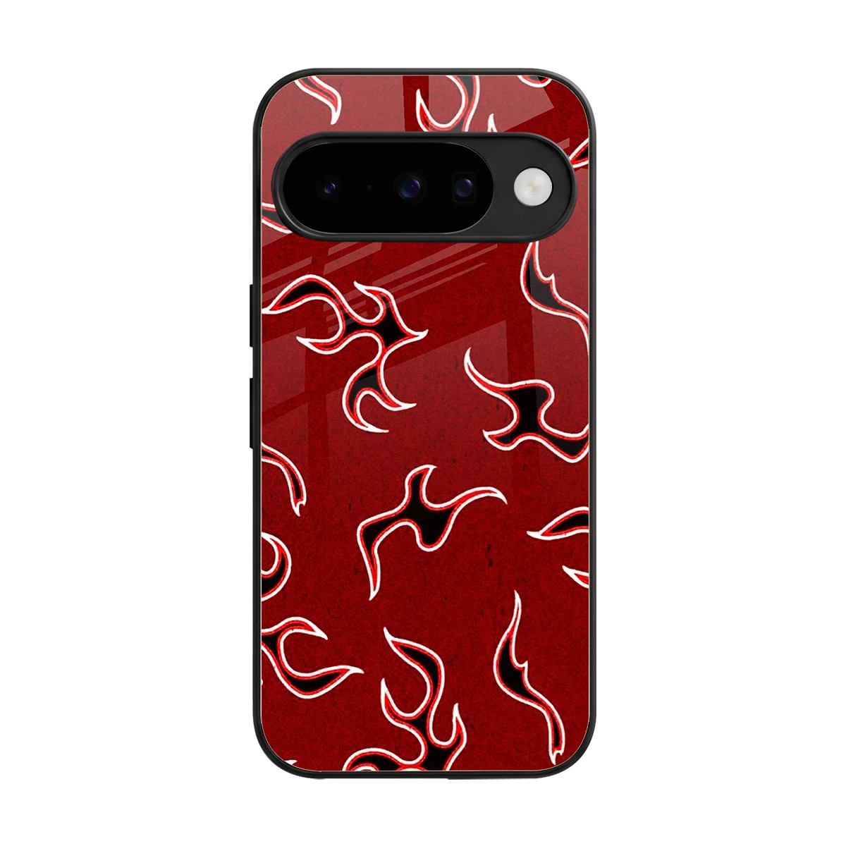 Lil Flames Black Red back phone cover | glass case for google pixel 10