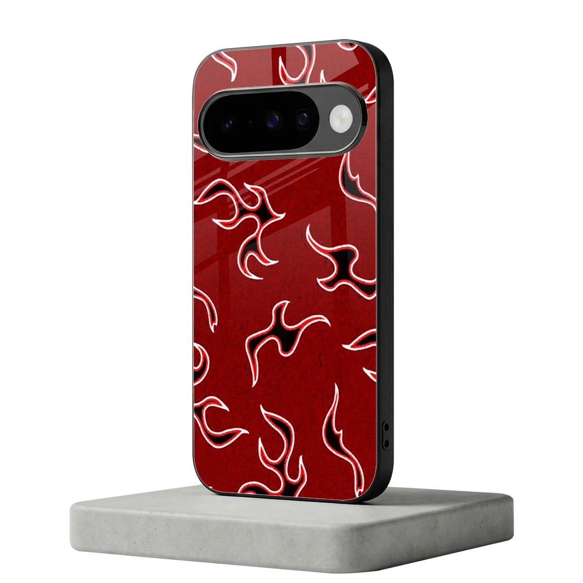 Lil Flames Black Red google pixel 10 mobile cover | shockproof glass phone case