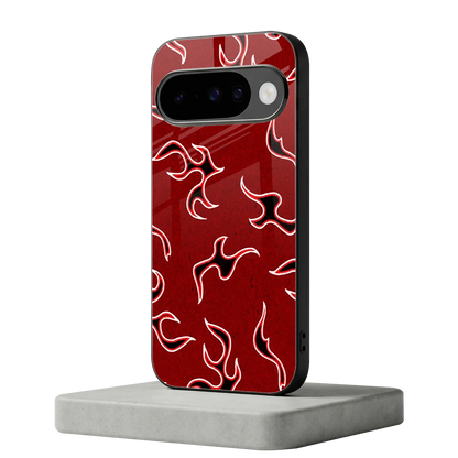 Lil Flames Black Red google pixel 10 mobile cover | shockproof glass phone case