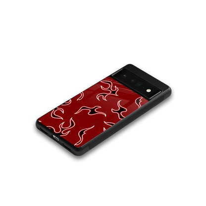 Lil Flames Black Red google pixel 6 pro mobile cover | shockproof glass phone case