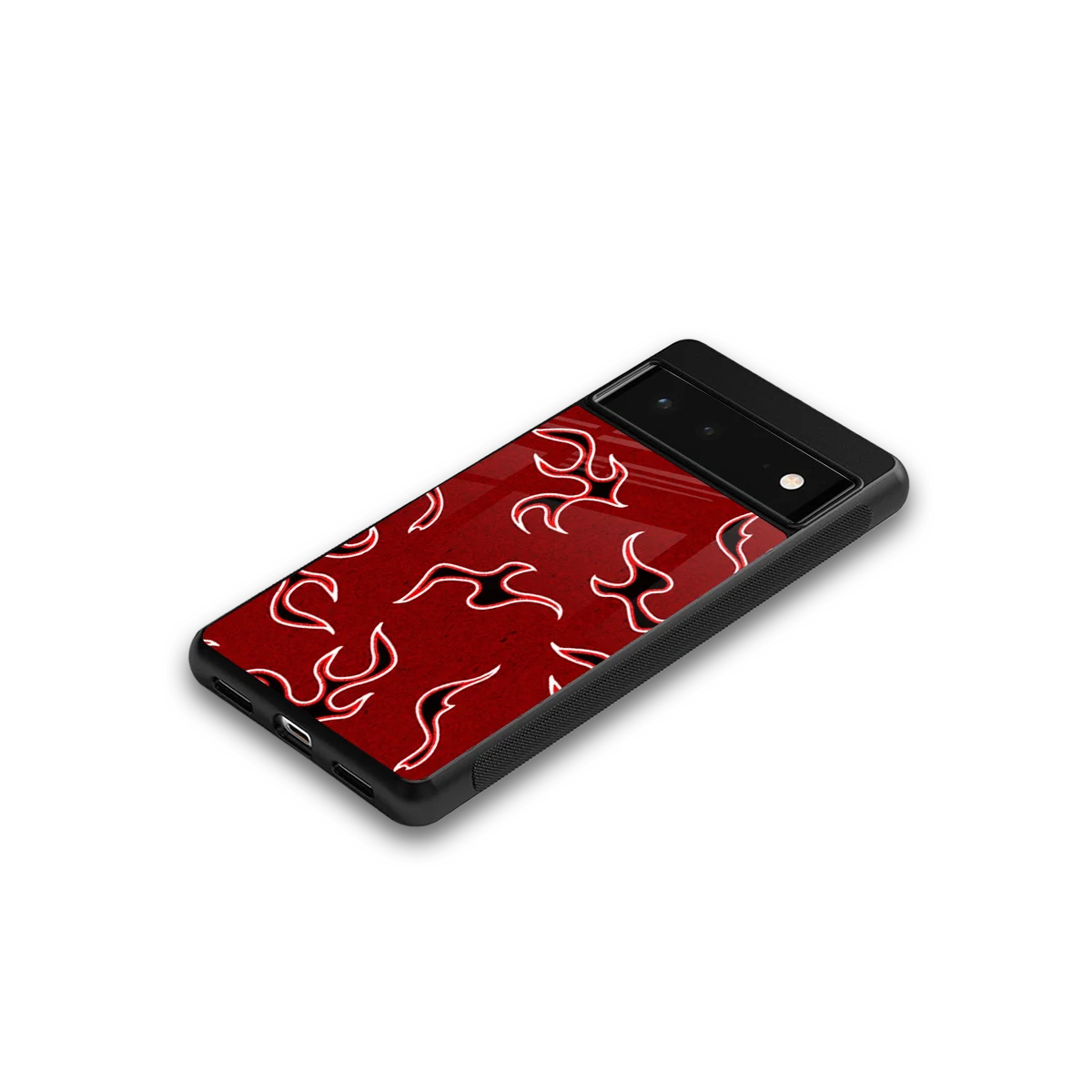 Lil Flames Black Red google pixel 6 mobile cover | shockproof glass phone case