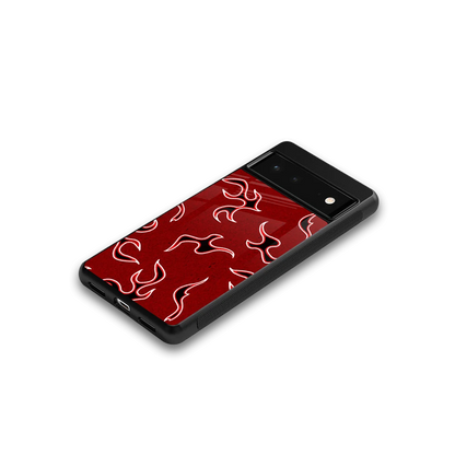 Lil Flames Black Red google pixel 6 mobile cover | shockproof glass phone case