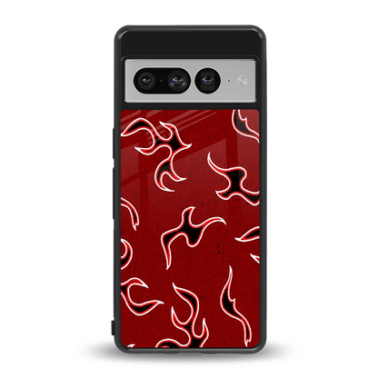 Lil Flames Black Red back phone cover | glass case for google pixel 7 pro