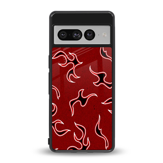 Lil Flames Black Red back phone cover | glass case for google pixel 7 pro