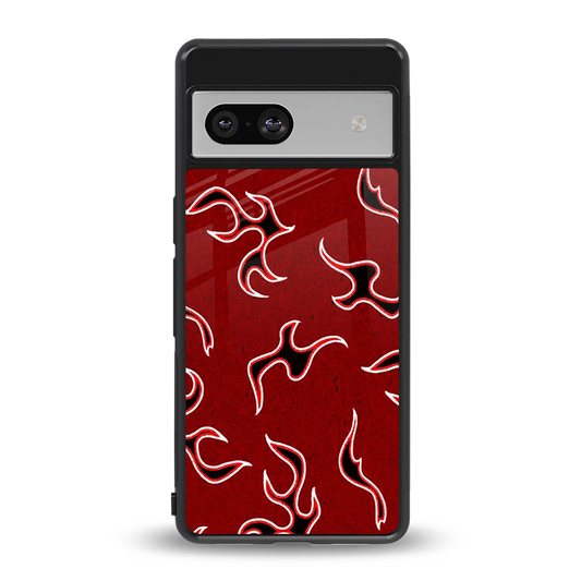 Lil Flames Black Red back phone cover | glass case for google pixel 7a