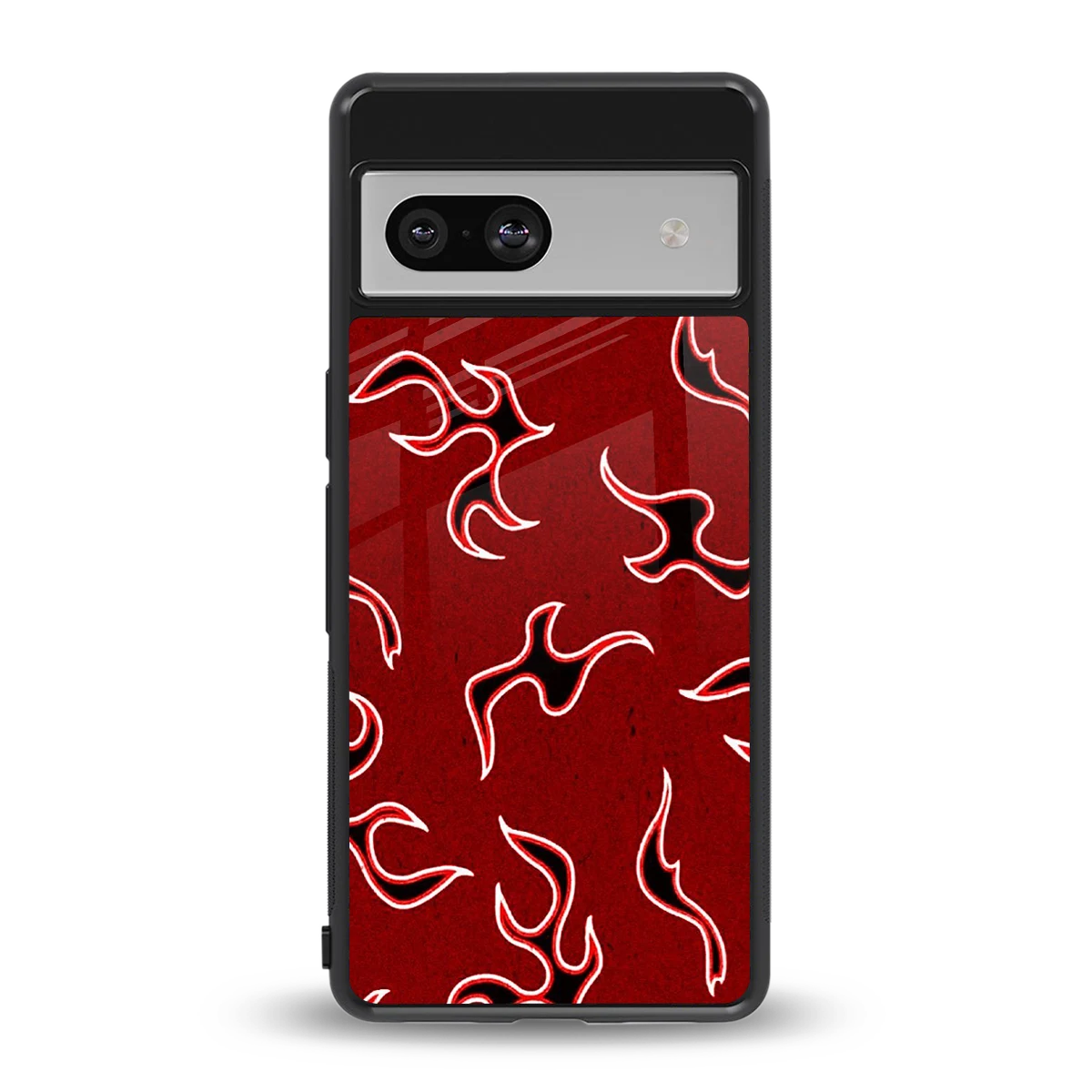 Lil Flames Black Red back phone cover | glass case for google pixel 7