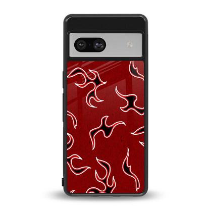 Lil Flames Black Red back phone cover | glass case for google pixel 7