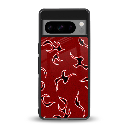 Lil Flames Black Red back phone cover | glass case for google pixel 8 pro