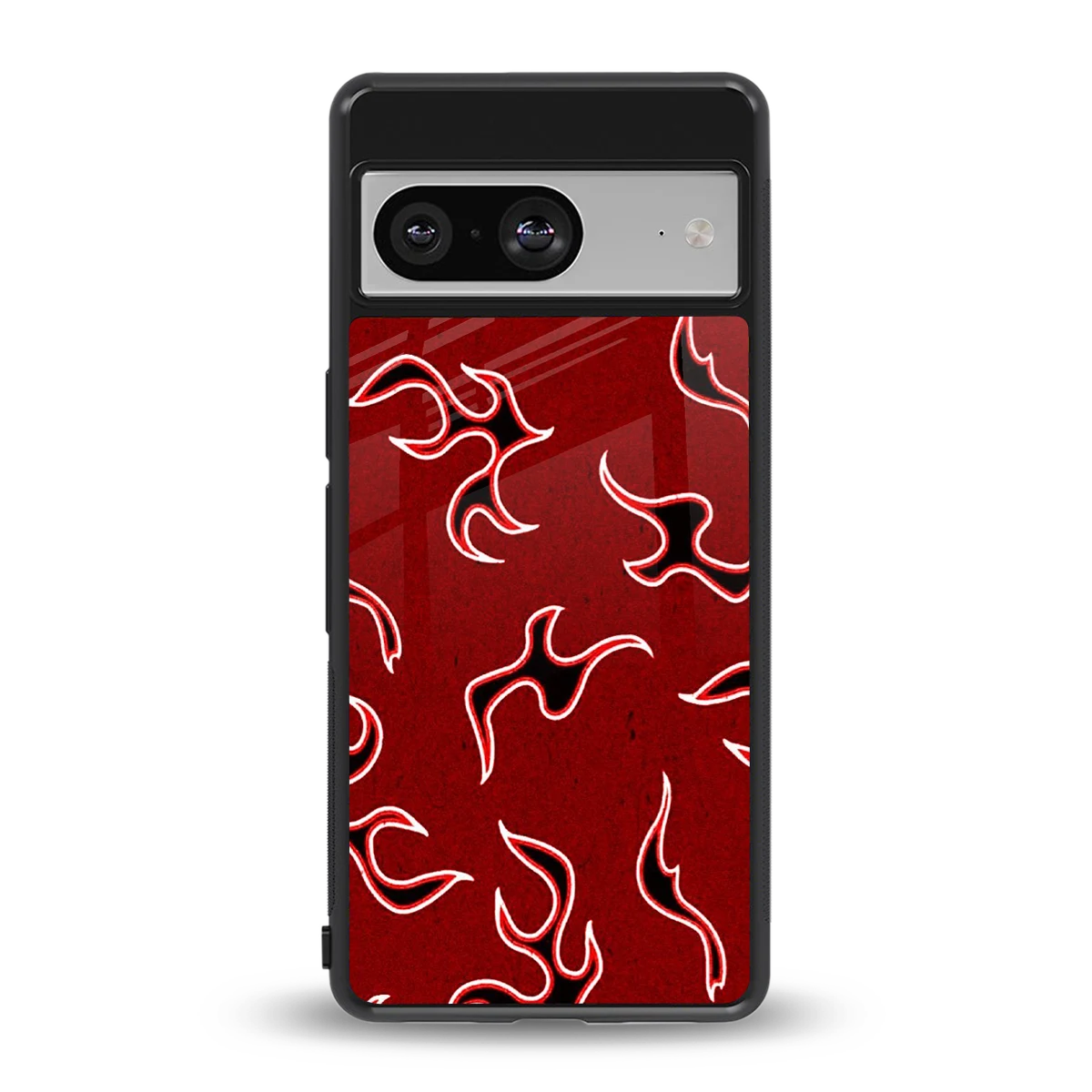 Lil Flames Black Red back phone cover | glass case for google pixel 8