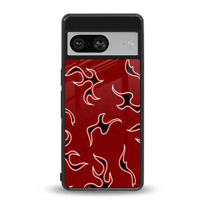 Lil Flames Black Red back phone cover | glass case for google pixel 8