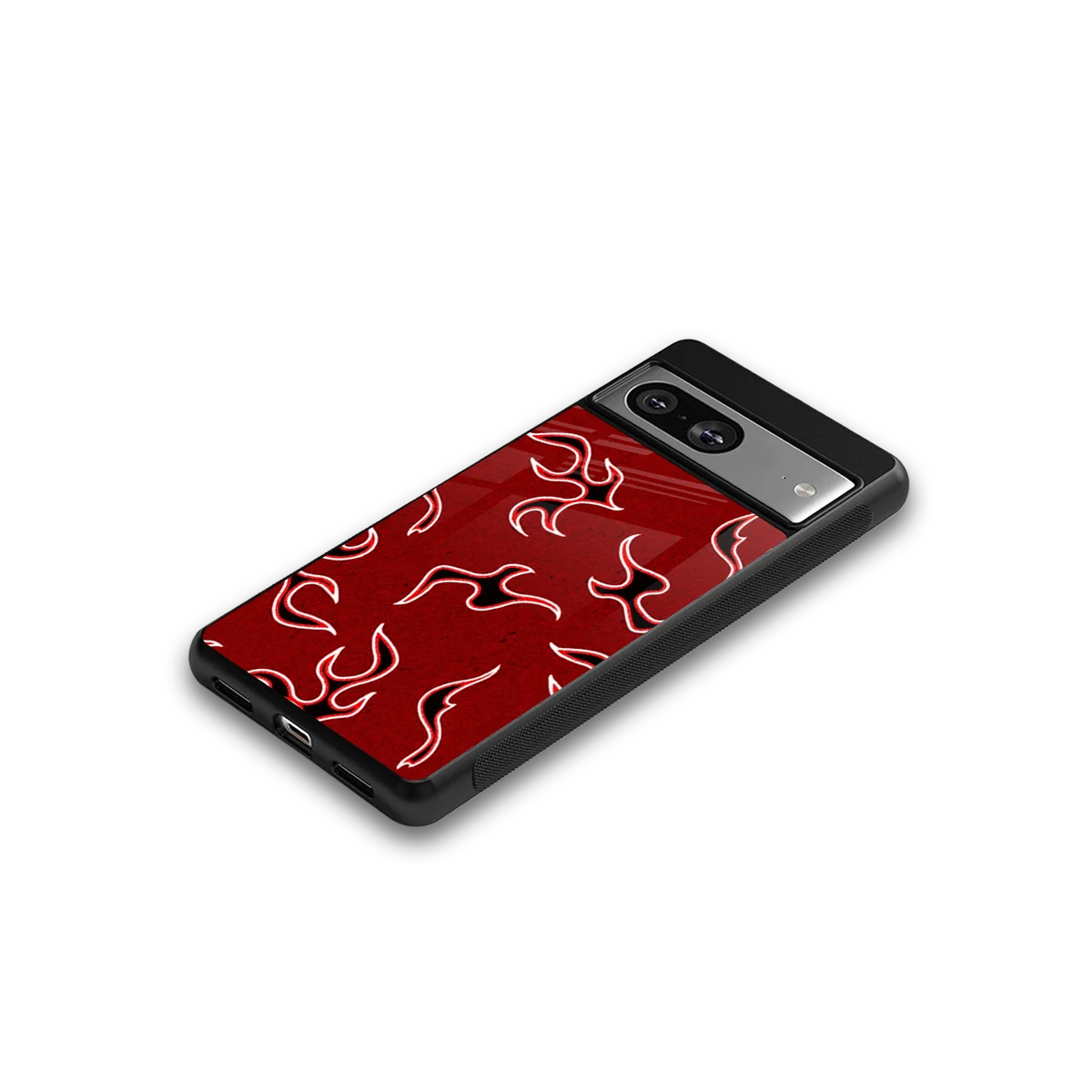 Lil Flames Black Red google pixel 8 mobile cover | shockproof glass phone case