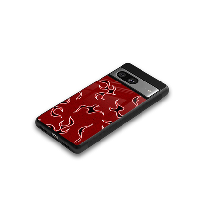 Lil Flames Black Red google pixel 8 mobile cover | shockproof glass phone case