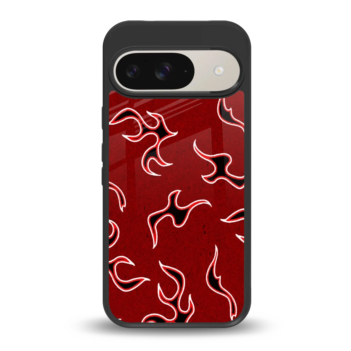 Lil Flames Black Red back phone cover | glass case for google pixel 9