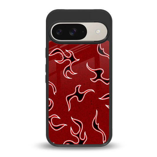 Lil Flames Black Red back phone cover | glass case for google pixel 9