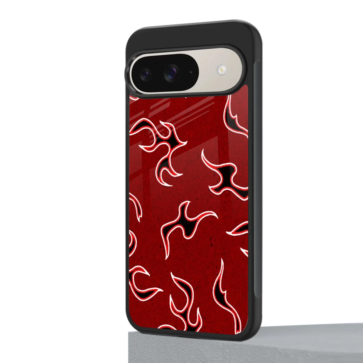 Lil Flames Black Red google pixel 9 mobile cover | shockproof glass phone case