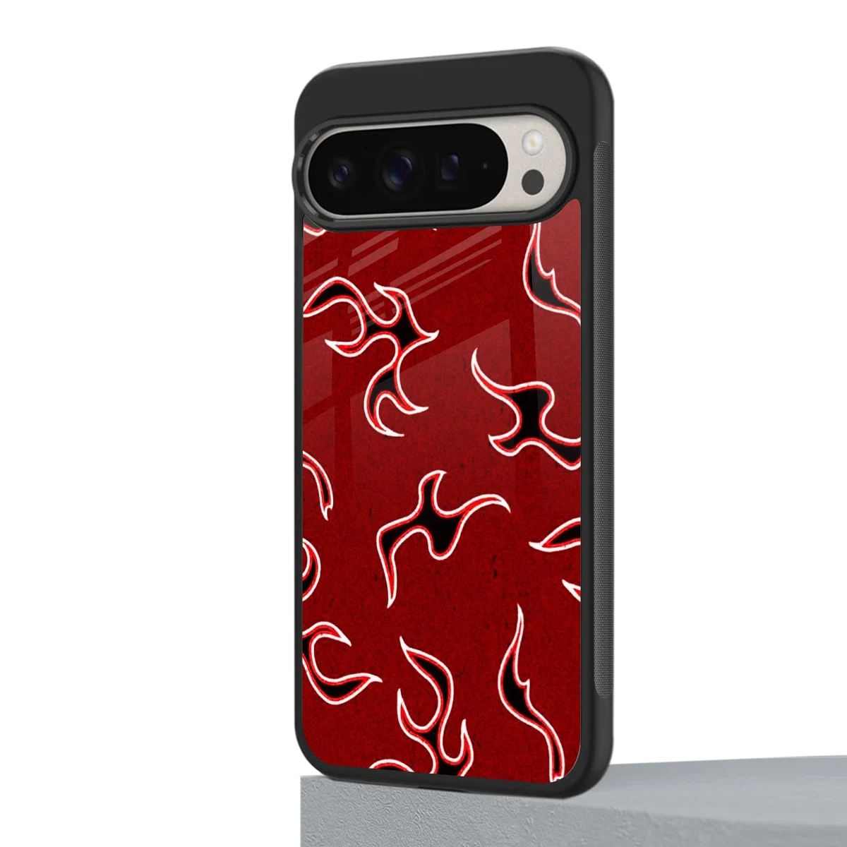 Lil Flames Black Red google pixel 9 pro mobile cover | shockproof glass phone case