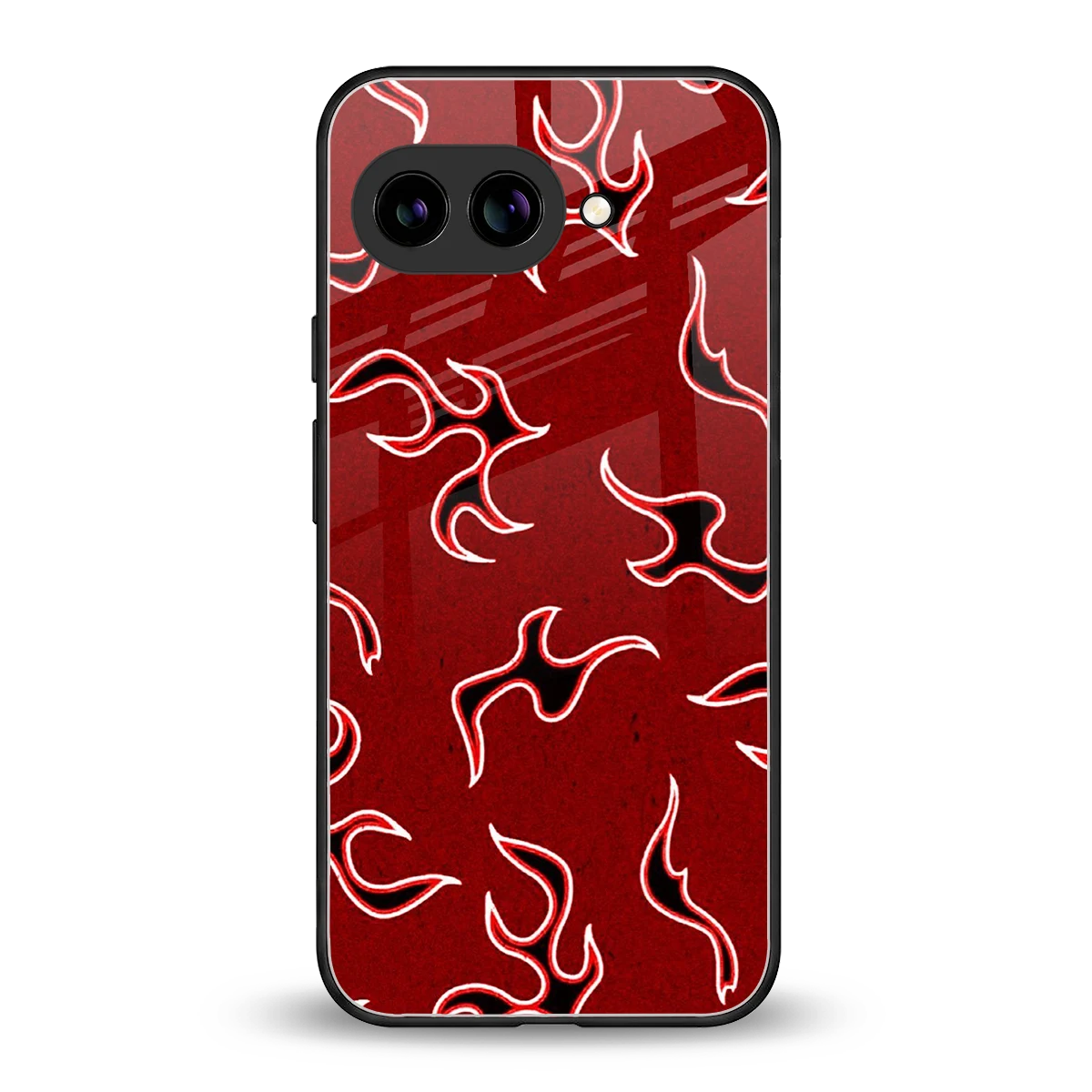 Lil Flames Black Red back phone cover | glass case for google pixel 10a