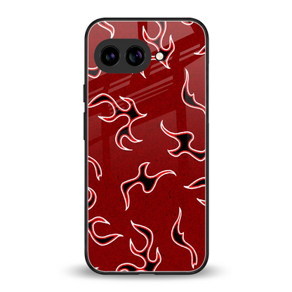 Lil Flames Black Red back phone cover | glass case for google pixel 10a