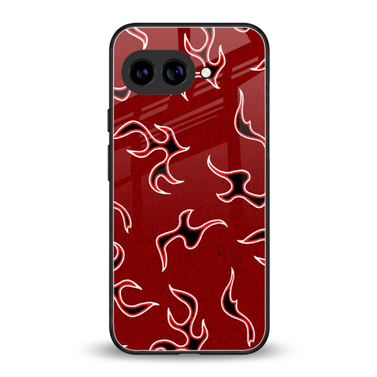 Lil Flames Black Red back phone cover | glass case for google pixel 10a