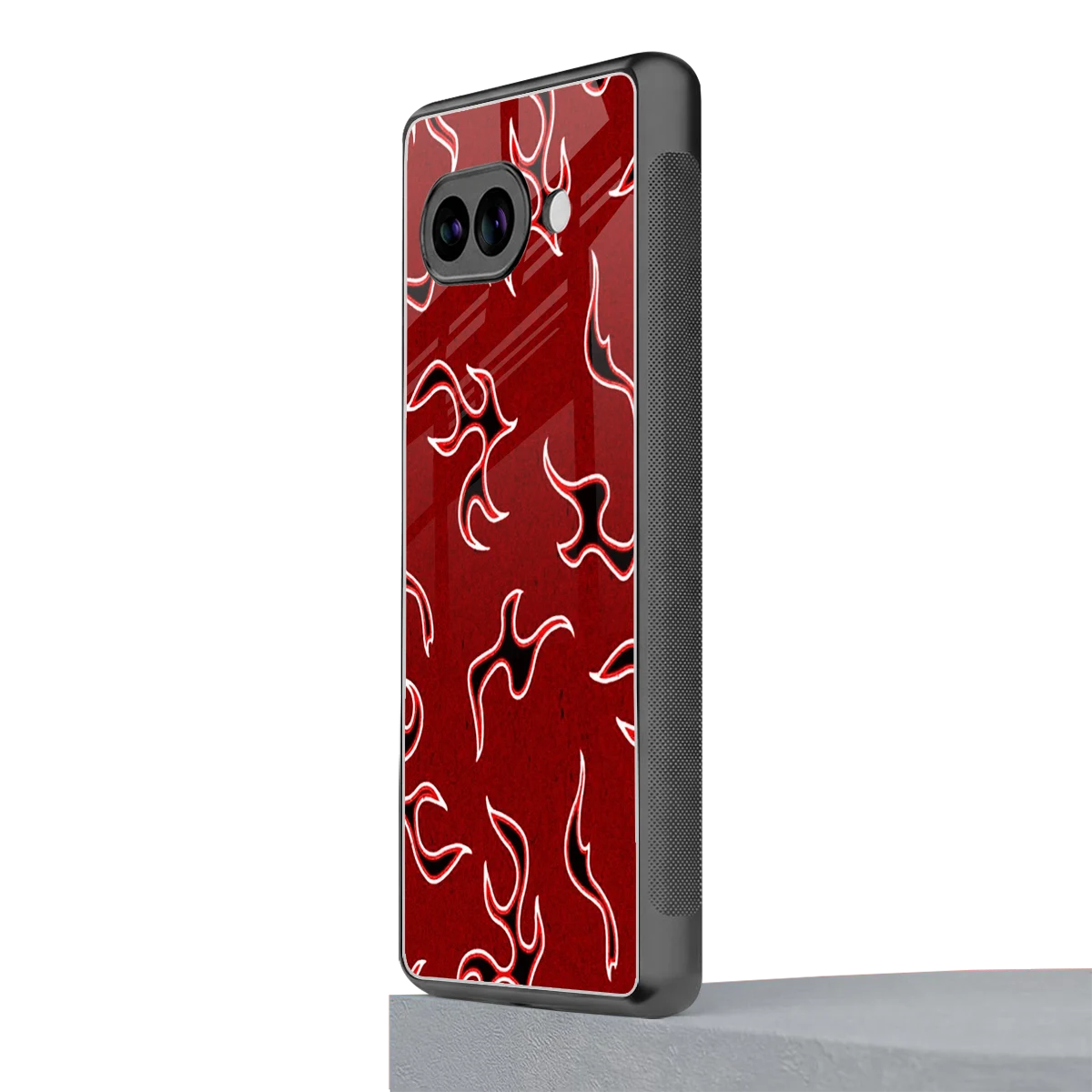 Lil Flames Black Red google pixel 10a mobile cover | shockproof glass phone case