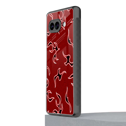 Lil Flames Black Red google pixel 10a mobile cover | shockproof glass phone case