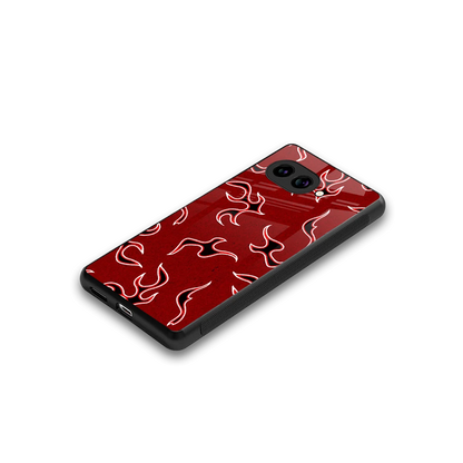 Lil Flames Black Red stylish phone case for google pixel 10a | glossy glass and slim fit