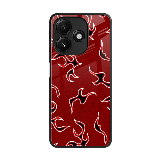 Lil Flames Black Red back phone cover | glass case for redmi 12 5g