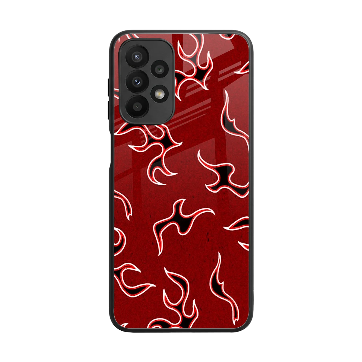 Lil Flames Black Red back phone cover | glass case for samsung galaxy a23