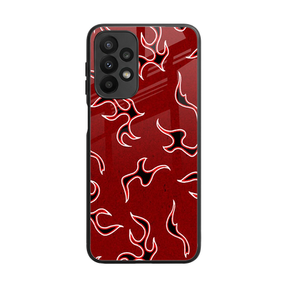 Lil Flames Black Red back phone cover | glass case for samsung galaxy a23