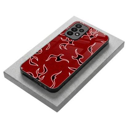 Lil Flames Black Red stylish phone case for samsung galaxy a23 | glossy glass and slim fit