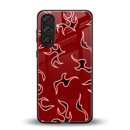 Lil Flames Black Red back phone cover | glass case for samsung galaxy a55 5g