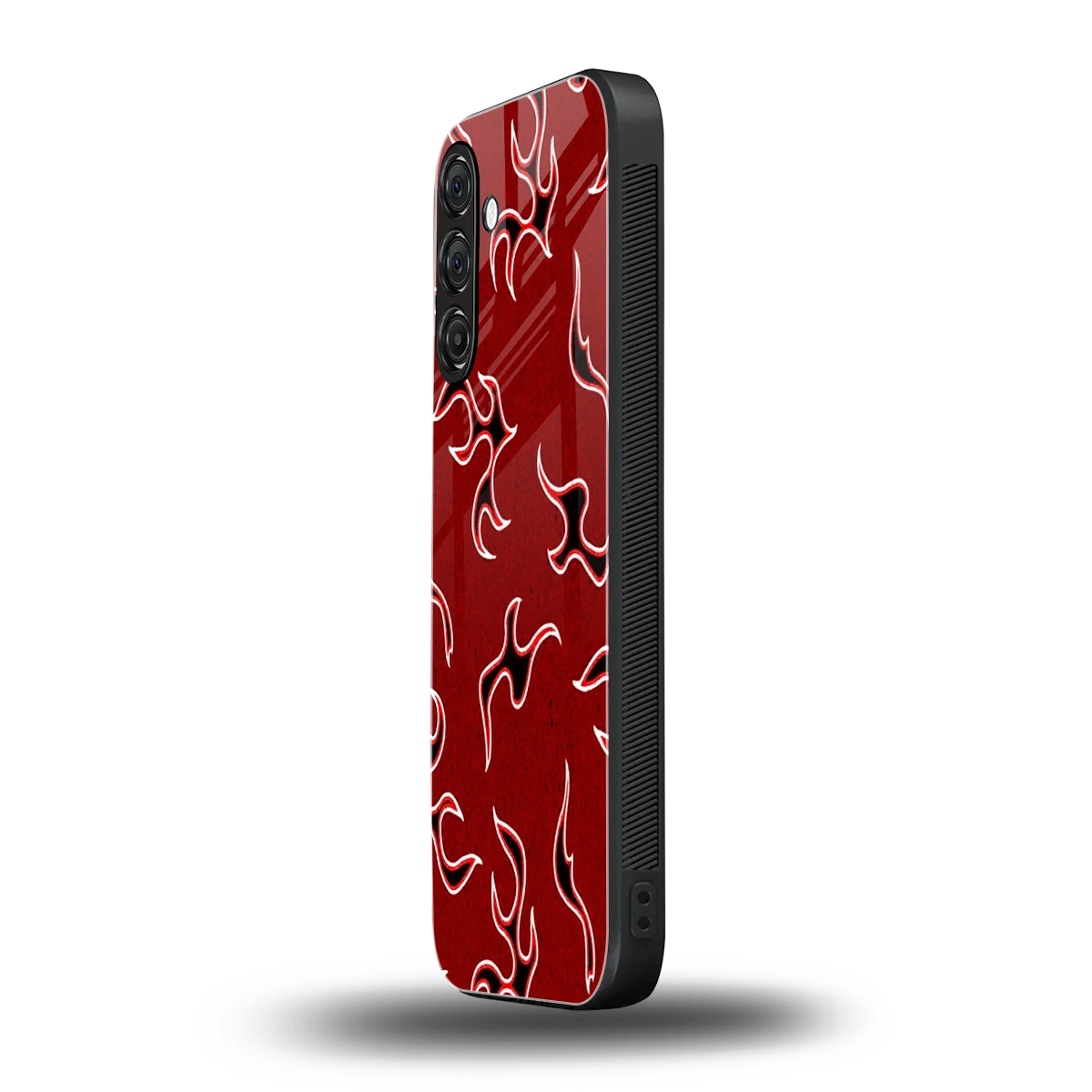 Lil Flames Black Red samsung galaxy m36 5g mobile cover | shockproof glass phone case