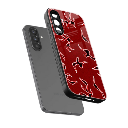 Lil Flames Black Red sleek samsung galaxy a17 5g cover with tempered glass back and TPU edges