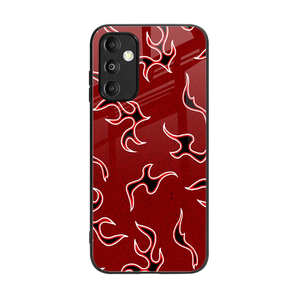 Lil Flames Black Red back phone cover | glass case for samsung galaxy m14 5g