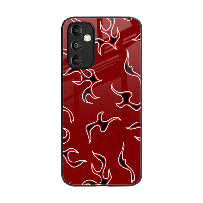 Lil Flames Black Red back phone cover | glass case for samsung galaxy m14 5g