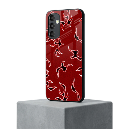 Lil Flames Black Red samsung galaxy m14 5g mobile cover | shockproof glass phone case