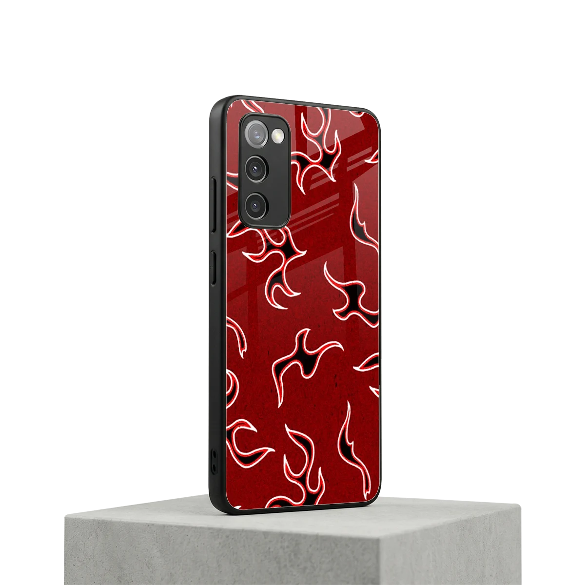 Lil Flames Black Red samsung galaxy s20 fe mobile cover | shockproof glass phone case