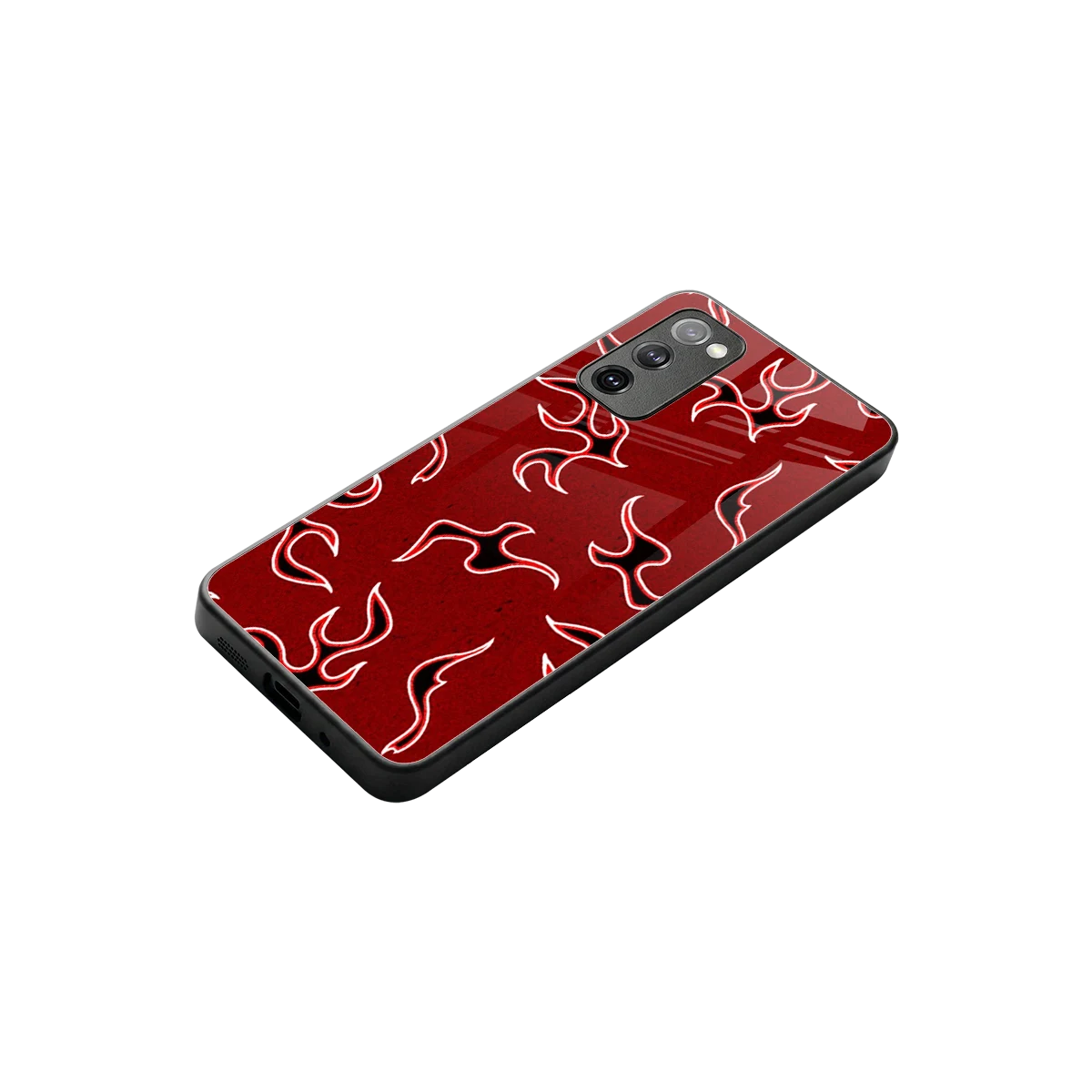 Lil Flames Black Red stylish phone case for samsung galaxy s20 fe | glossy glass and slim fit